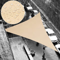 Shademart 11' X 12' X 16.3' Beige Waterproof Shade Sail Beige Sun Shade Sail Triangle Custom Size Water Resistant Canopy Awning