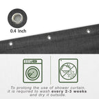 Koufall Dark Grey Waterproof Linen Fabric Shower Curtain For Bathroom 72X84 Inches Long
