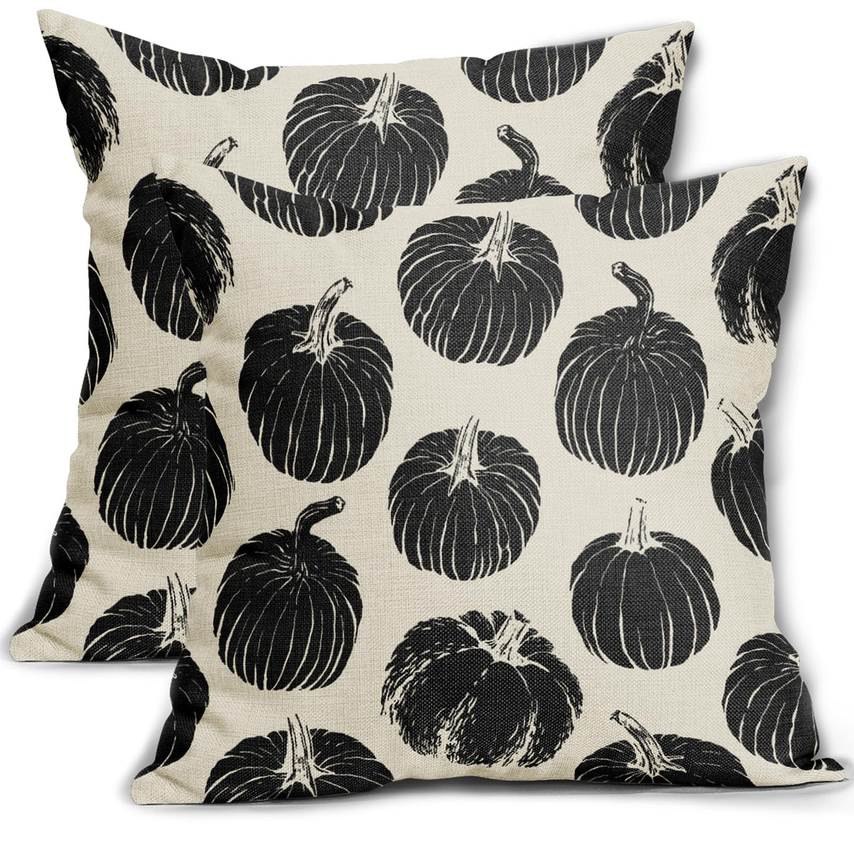 Aytipun Black Pumpkin Fall Pillow Covers 18X18 Set Of 2 Autumn Harvest Print Thanksgiving Decorative Throw Pillows Outdoor Farmh