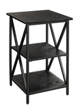 Convenience Concepts Tucson End Table with Shelves, Black/Black