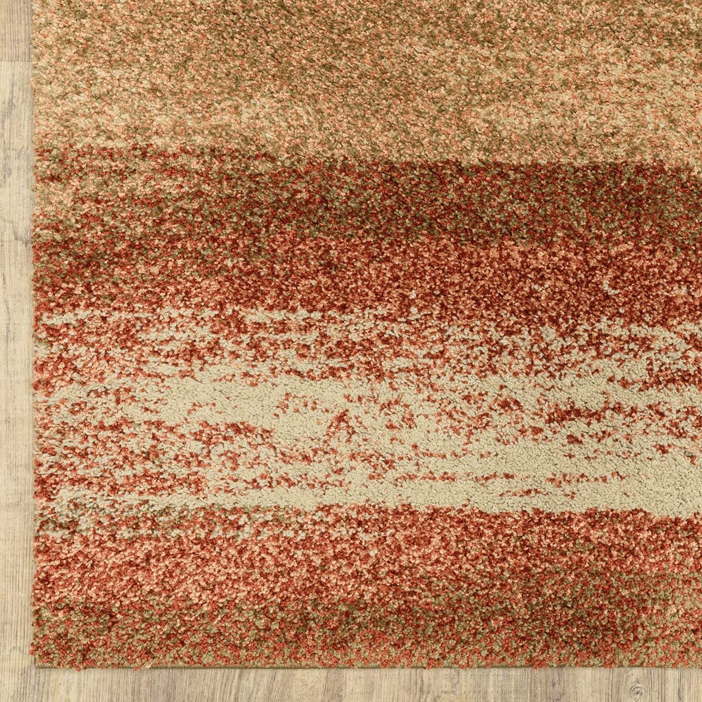 HomeRoots Multi Polypropylene 7' x 10' Pink Machine Woven Abstract Colors Indoor Area Rug