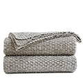 Longhui Bedding Knitted Throw Blanket For Couch, Soft, Cozy Machine Washable 100% Cotton Sofa Blanket, Heavy 2.5Lb Weight, Laund