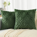 Decoruhome Christmas Decorative Throw Pillow Covers 18X18 Set Of 2, Soft Plush Faux Wool Couch Pillow Covers For Home, Forest El