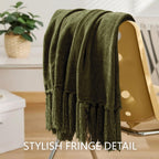 Long Create Chenille Throw Blanket For Couch 60''X 80'' Twin, Soft Cozy Throw Blanket With Fringe Tassel For Bed Sofa Chair, Lig