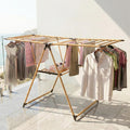 Lifelong Clothes Stand for Drying  Foldable Hanging Stand  Wooden Finish & Height Adjustable Wings 52 Ft Drying Length, Porta
