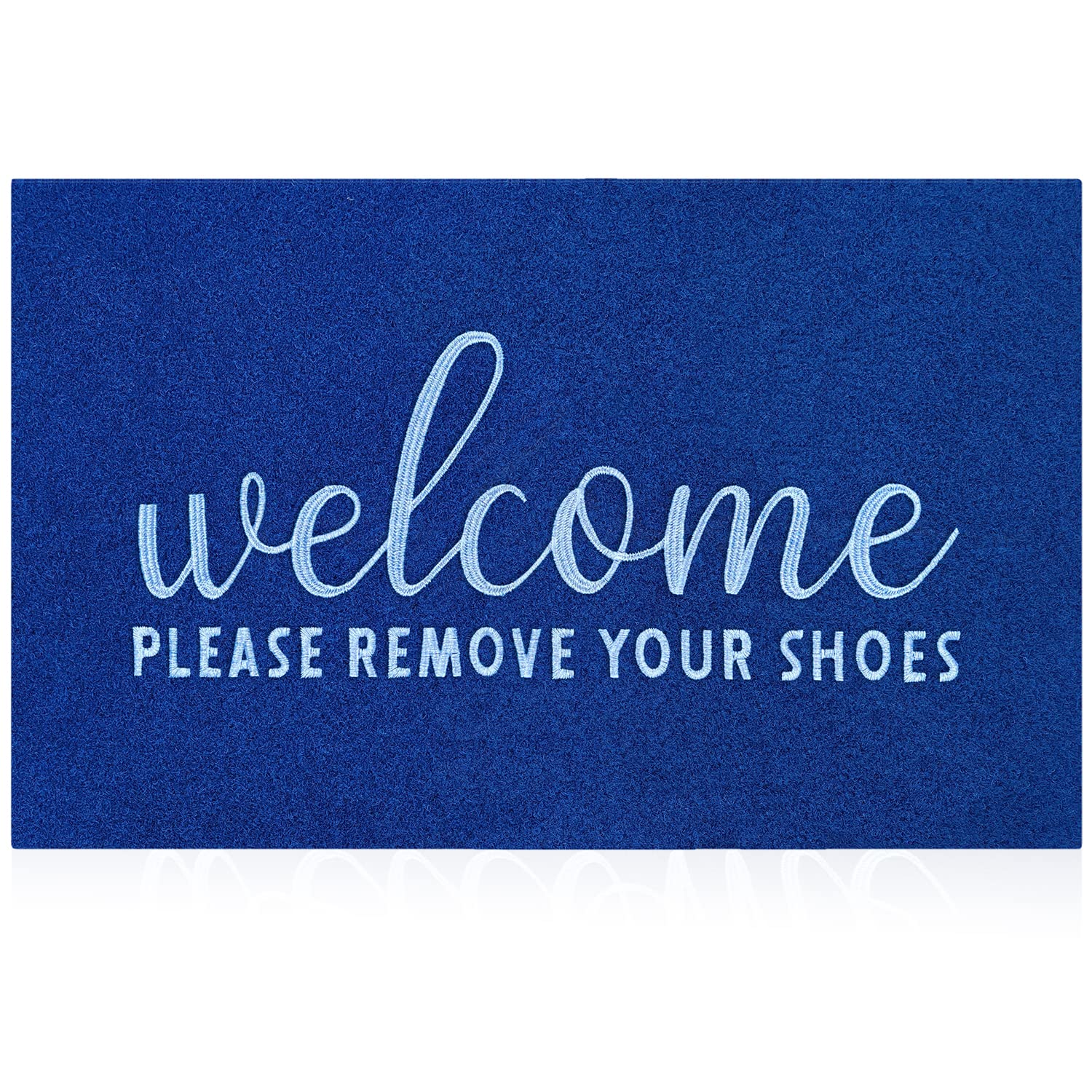 Aazzkang Blue Door Mat Large Outdooor Welcome Doormat 36'X24' With Non Slip Rubber Backing Indoor Mat Durable Outside Inside D