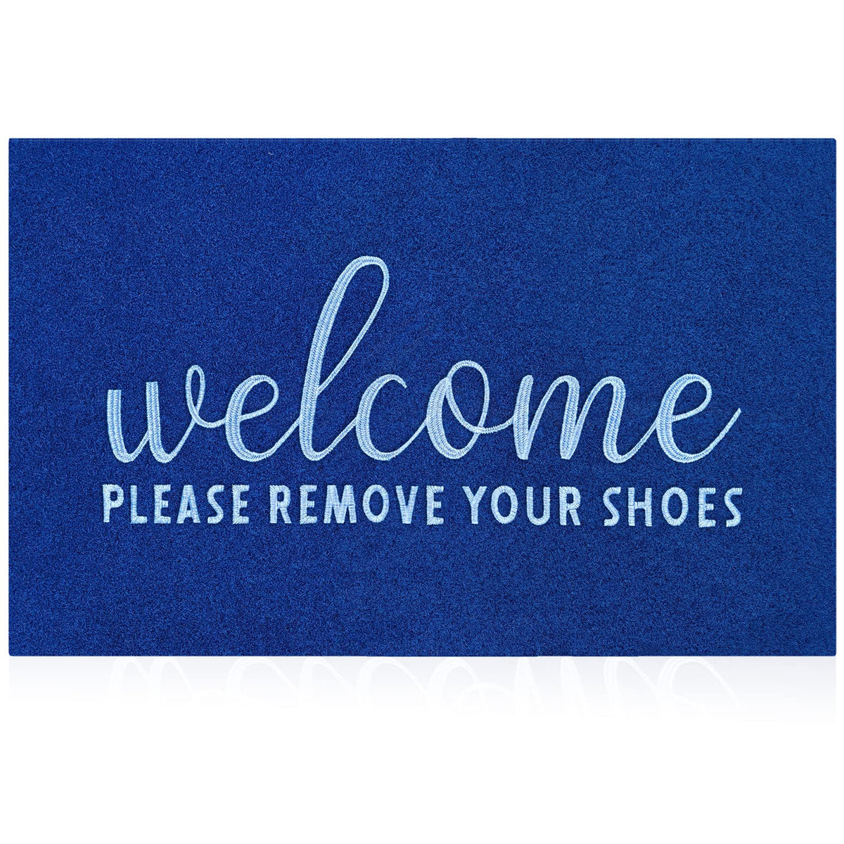 Aazzkang Blue Door Mat Outdooor Welcome Doormat With Non Slip Rubber Backing Indoor Mat Ultra Absorb Mud Outside Inside Door Mat