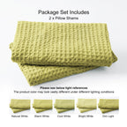 Phf Ultra Soft Waffle Weave Euro Shams Pillow Covers 26' X 26' 2 Pack, No Filling, Breathable Skin-Friendly Euro Throw Pillow Covers For Bed Couch Sofa, Olive Green
