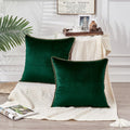 Khooti Velvet Cushion Cover Pack Of 224 X 24 / 61 X 61 Cm  Army Green Soft Pillow Covers Cushion Case For Sofa Bedroom Livi