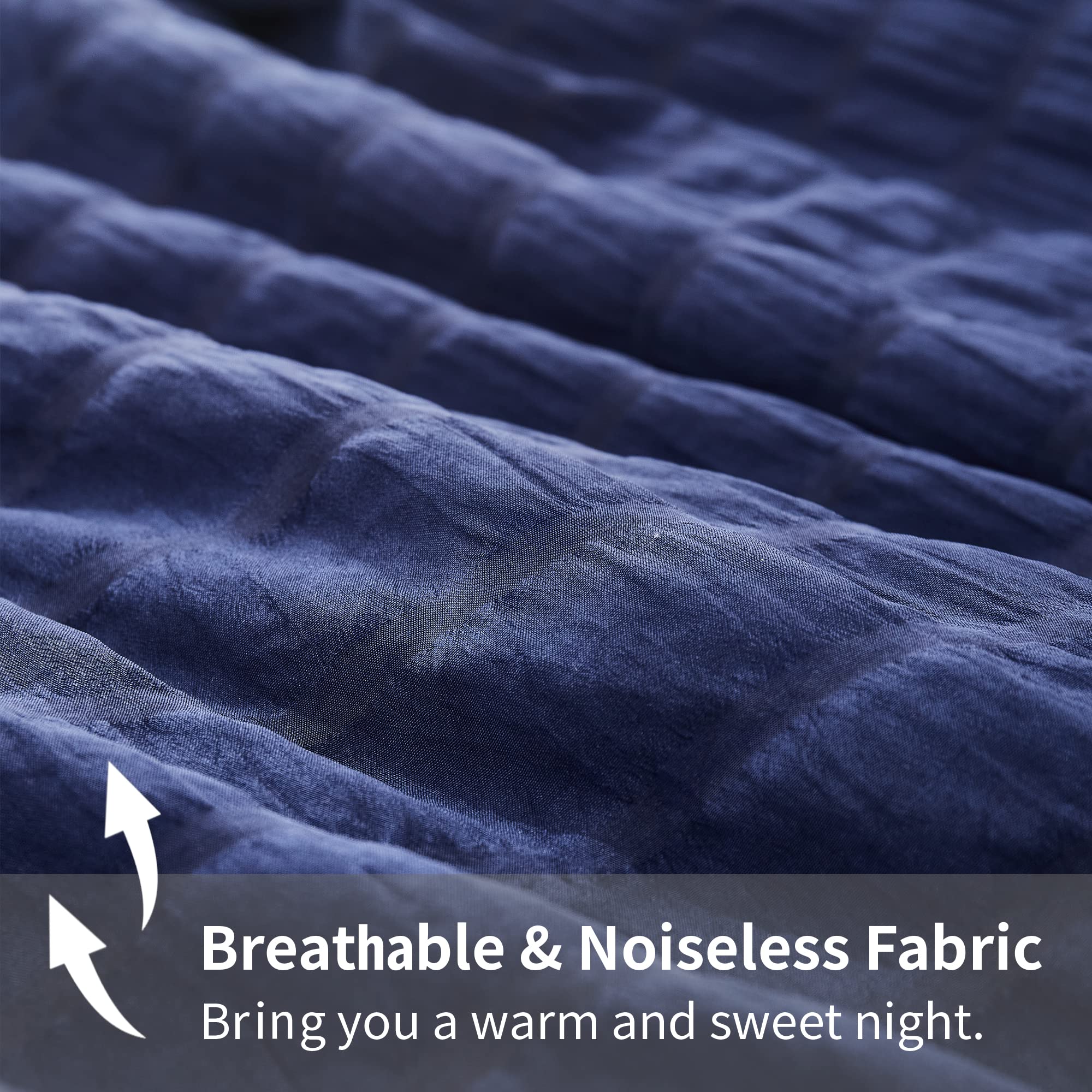 Avelom Navy Blue Seersucker Twin/Twin Xl Comforter Set (68X90 Inches), 2 Pieces-100% Soft Microfiber Lightweight Comforter With 1 Pillowcase, All Season Down Alternative Comforter Set For Bedding