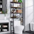 Over-The-Toilet Storage Shelf,4-Tier Bathroom Organizer Cabinet Rack And Storage Over Toilet With Shelf Waterproof Feet Pad And 