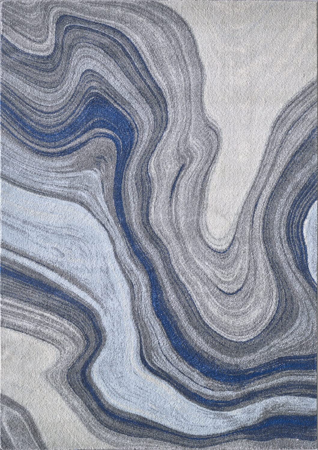 Illusions 6227 Blue/Grey Marble Area Rug, Size  710 Inch  X 1010 Inch