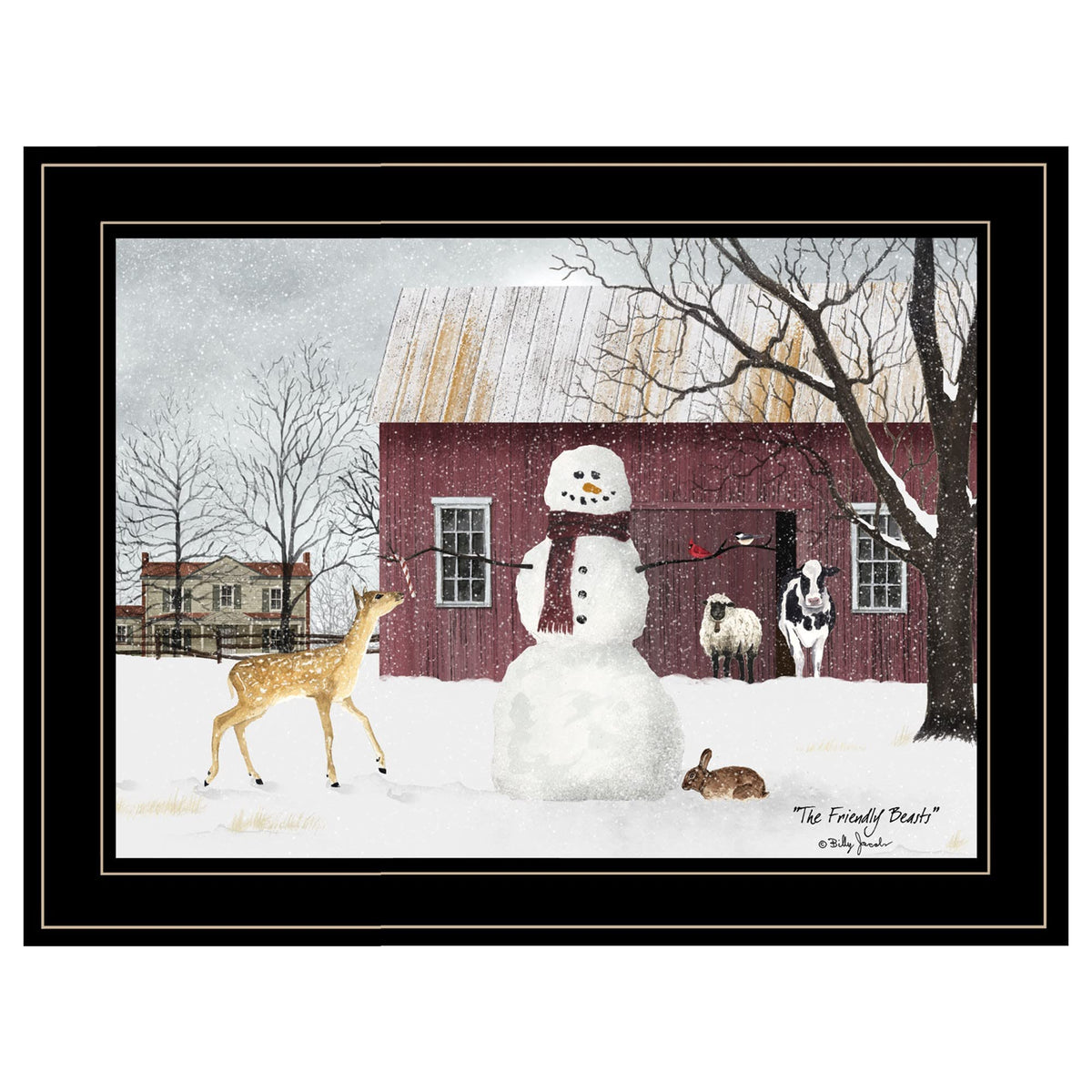 The Friendly Beasts 4 Black Framed Print Wall Art