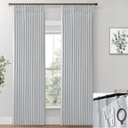 Shineland Thermal Window Curtains 96 Inches Long For Living Room 2 Panel Set,100% Blackout Curtains For Nursery Bedroom, Light Grey