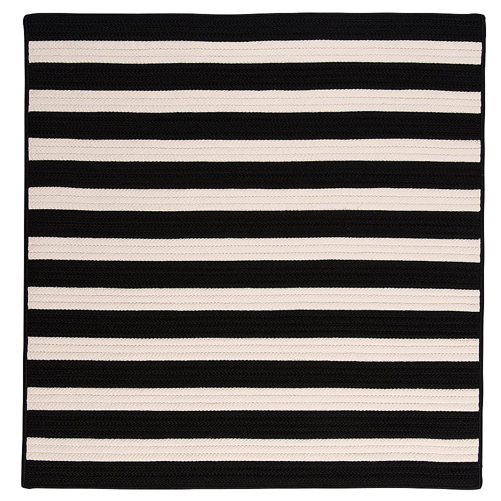 Stripe It Square Rug, 8-Feet, Black White