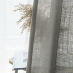 Melodieux Light Pink Semi Sheer Curtains 63 Inches Long For Living Room, Linen Texture Bedroom Privacy Window Sheer Drapes Rod P