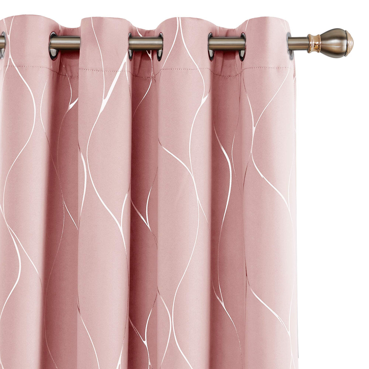 Deconovo Baby Pink Bedroom Blackout Curtains, Thermal Insulated Drapes, Light Blocking Room Darkening Curtain, Noise Reducing Wi