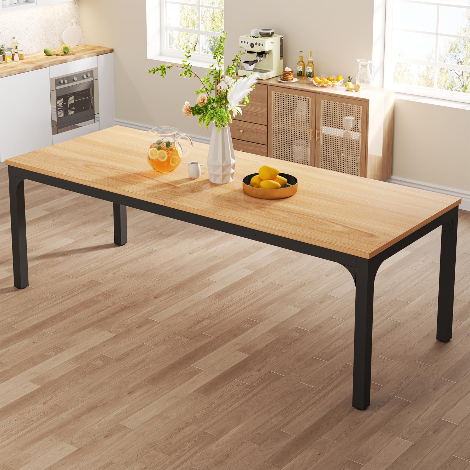 Tribesigns Dining Table For 8, 78-Inch Large Narrow Long Rectangular Kitchen Dinner Table, 8 Seat Rustic Wood Dining Table For D