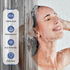 Amazerbath Premium Eva Shower Curtain Clear Grey, Luxury Shower Curtain Grey Jelly-Like Soft, Waterproof Bathroom Shower Curtain