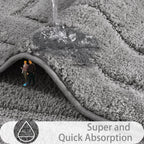 Homore Bath Rug, Grey Bathroom Rug 24X36 Inch Soft Absorbent Microfiber Bathroom Runner Rug, Washable Bath Runner Rugs For Bathr
