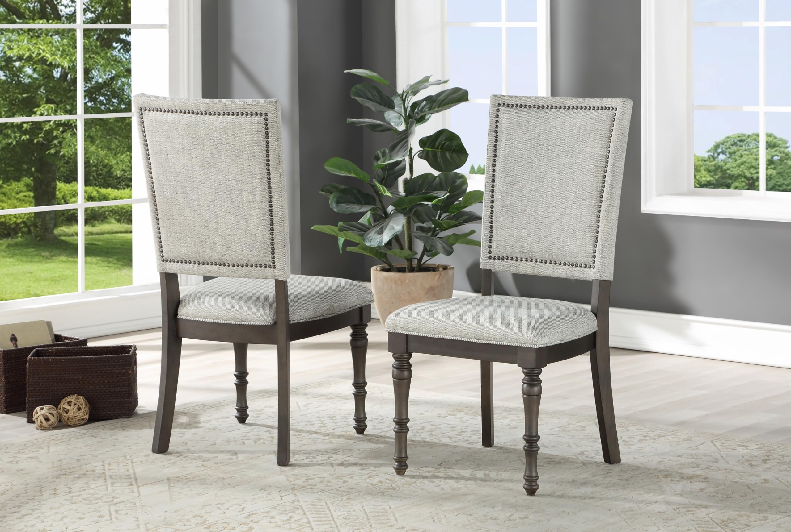 Steve Silver Linnett Upholstered Dining Side Chairs - Thumbnail 4