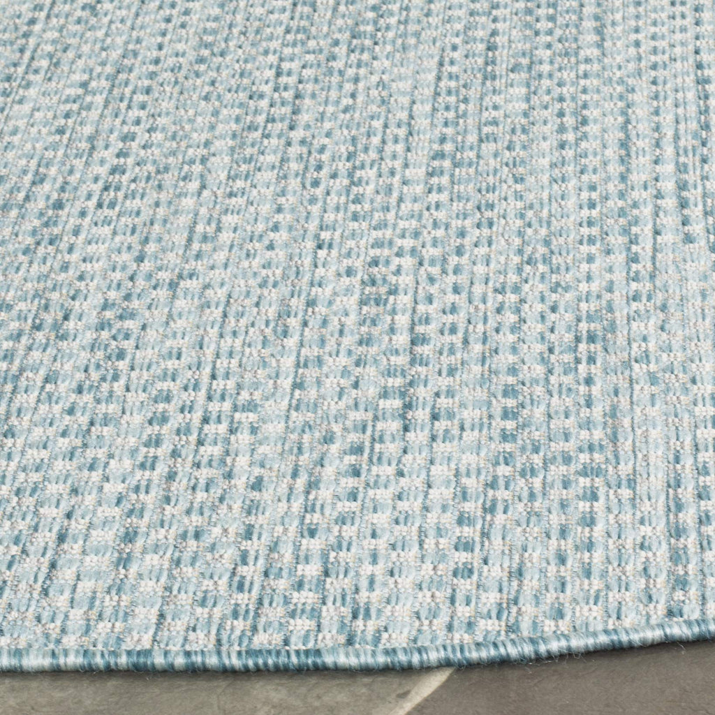 Safavieh Courtyard Collection Area Rug - 9' Round, Grey & Navy, Non-Shedding & Easy Care, Indoor/Outdoor & Washable-Ideal For Patio, Backyard, Mudroom (Cy8521-36812)