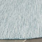 Safavieh Courtyard Collection Area Rug - 9' Round, Grey & Navy, Non-Shedding & Easy Care, Indoor/Outdoor & Washable-Ideal For Patio, Backyard, Mudroom (Cy8521-36812)