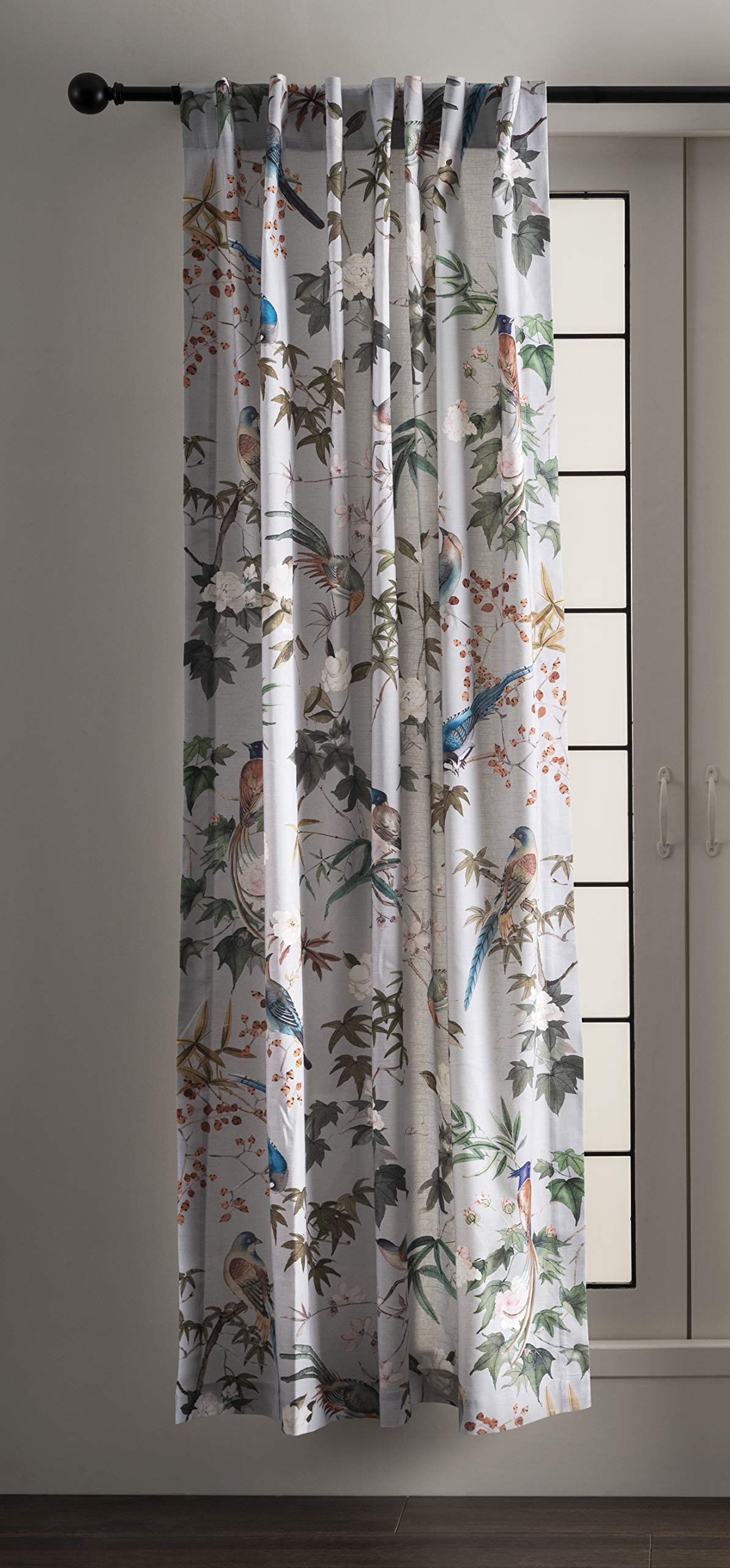 Maison D' Hermine 100% Cotton Curtain - 50'X124' Green Decorative Curtain - Aesthetic Curtains For Farmhouse, Kitchen & Bedroo