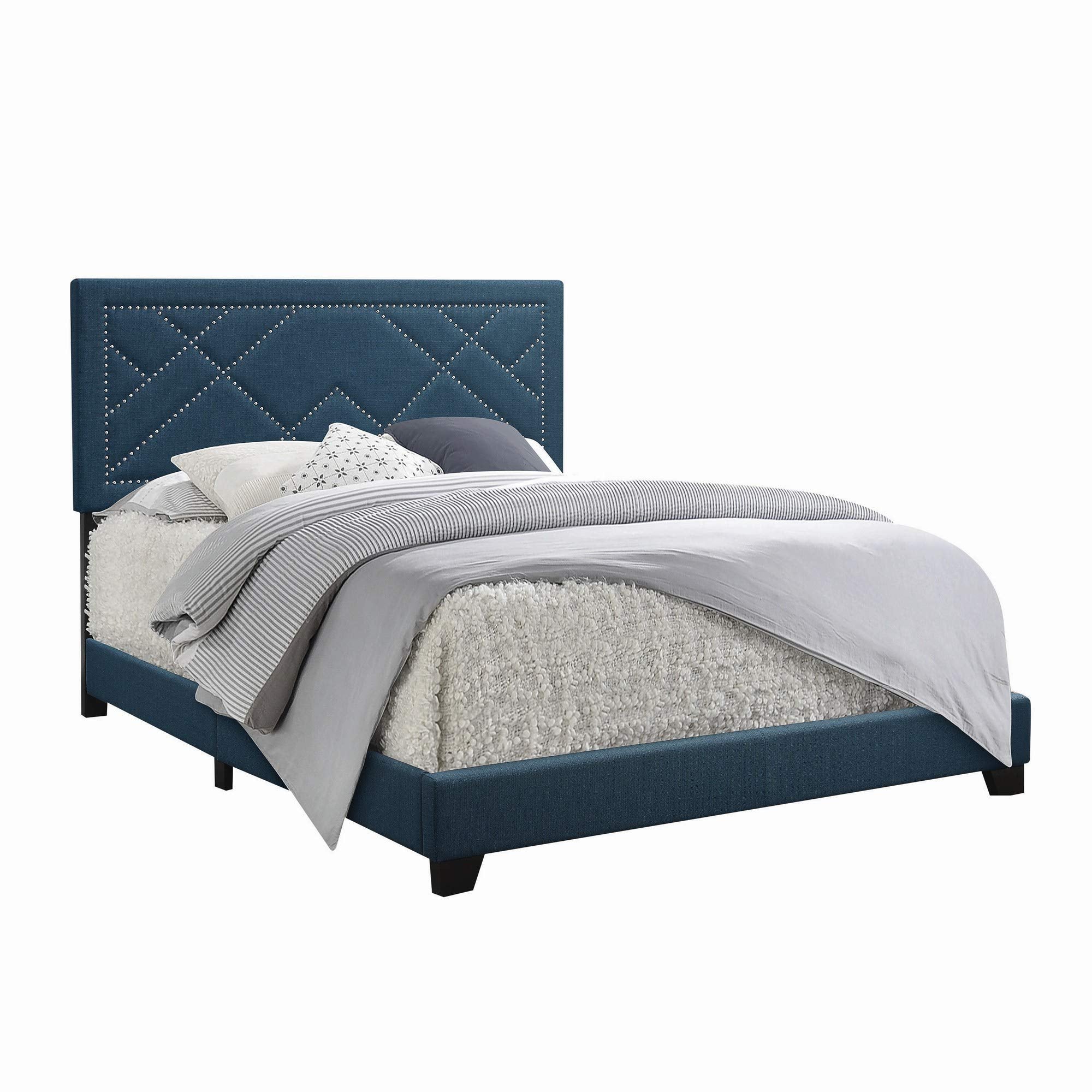 Acme Ishiko Queen Bed in Dark Teal Fabric
