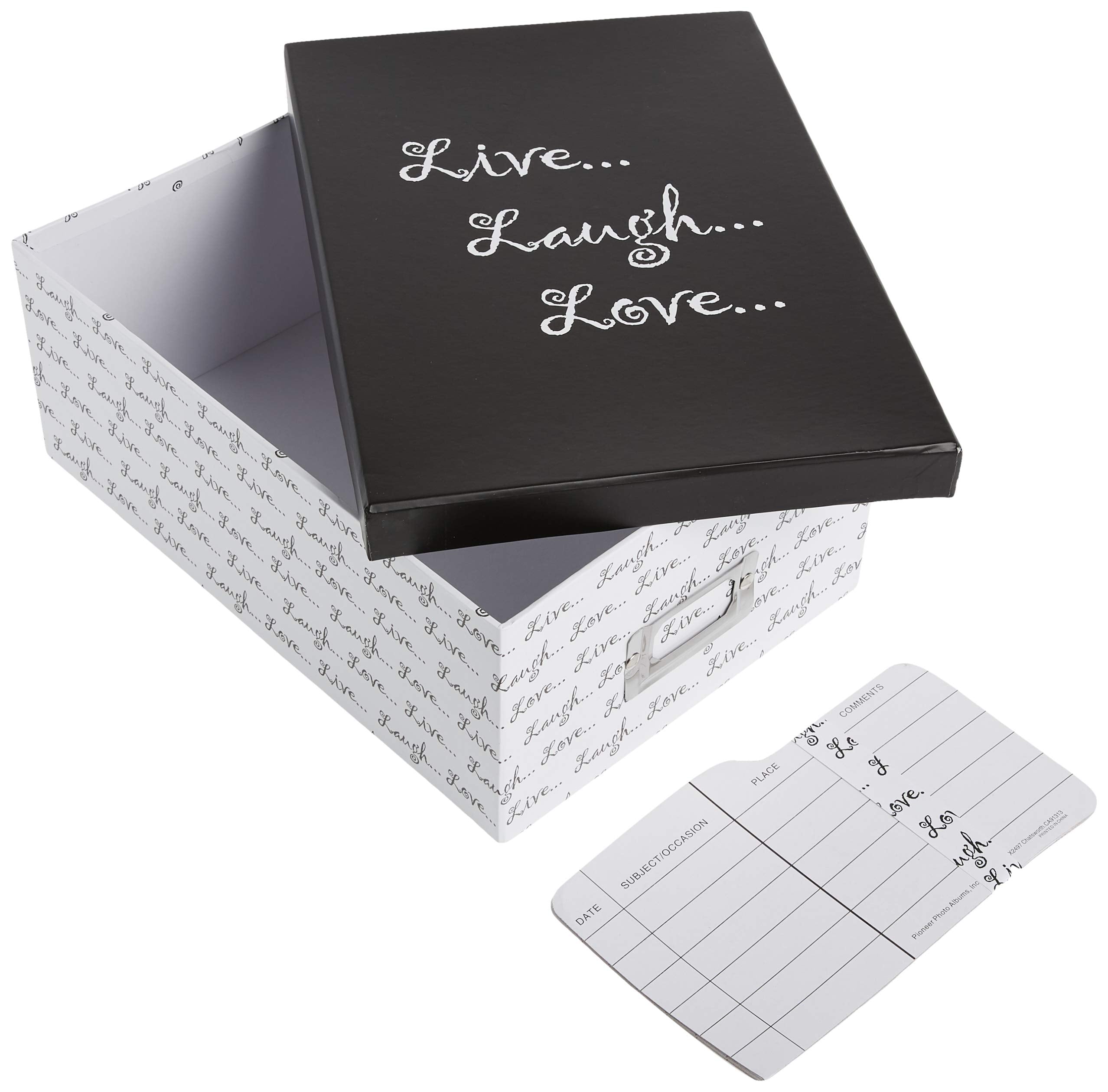 Pioneer Photo Albums B-1Bw Photo Storage Box, Live, Laugh, Love Design