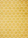 Unique Loom Trellis Frieze Collection Area Rug - Rounded (9' x 12' 2'', Yellow/ Ivory)