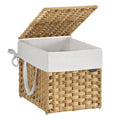 SONGMICS Laundry Hamper with Lid, 9.5 Gallon (36 L) Synthetic Rattan Clothes Laundry Basket with Lid and Handles, Foldable, Remo
