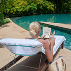 Arkwright Cotton Chaise Lounge Cover - (Pack Of 2) 100% Cotton Terry Towel Pool Chair Covers For Outdoor Beach Furniture, 30 X 85 In, Green