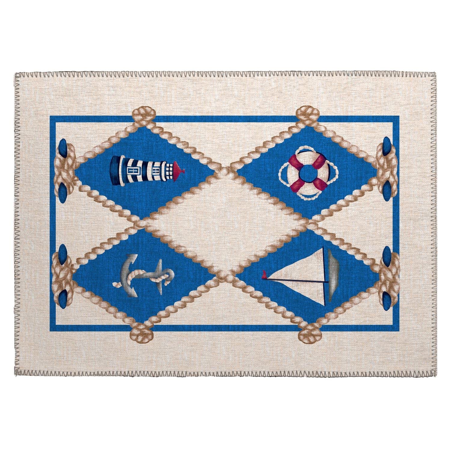 Harbor Ha6 Ivory Coastal Rug Rectangle 9' X 12'