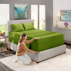 Nestl Extra Deep Pocket Sheets - Fits Mattress 18-24 Inches Deep, Extra Deep Pocket Twin Xl Sheets Sets, 4 Piece Twin Xl Size Sheets, Twin Xl Sheets Deep Pocket, Calla Green Sheets