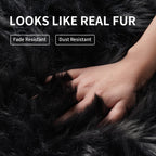Small Faux Fur Rug, 2X4 Ft Ultra Soft Sheepskin Rug Chair Sofa Cover Seat Pad, Black Fluffy Shag Rug For Bedroom Nursery Kids Ro