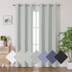 Aiyufneg Light Sage Green 100% Blackout Curtains 84 Inches Long for Bedroom, Morden Textured Drapes for Living Room, Thermal Ins