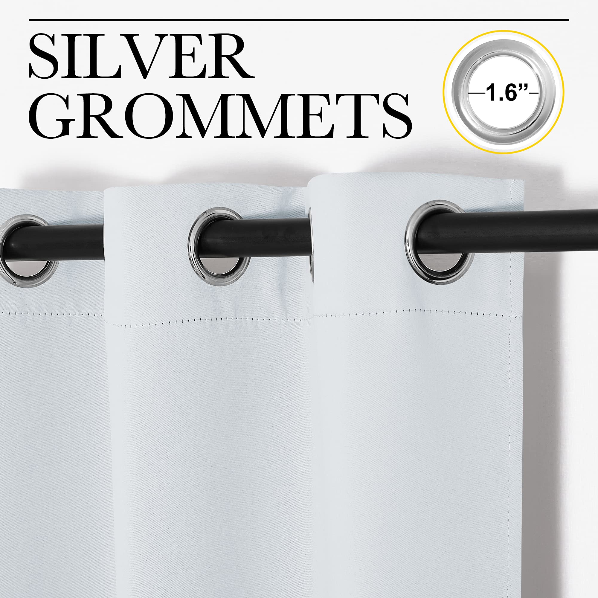 Nicetown Room Darkening Window Curtain Panel, 55X68 Inches, 1 Pack, Cloud Grey Color, Solid Thermal Insulated Blind Privacy Drape For Bedroom