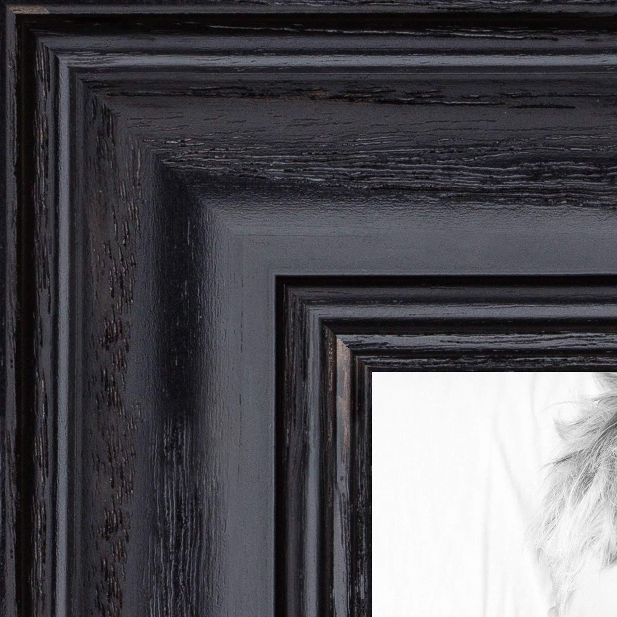 ArtToFrames 5x14 inch Black Stain on Solid Red Oak Wood Picture Frame, 2WOM0066-59504-YBLK-5x14