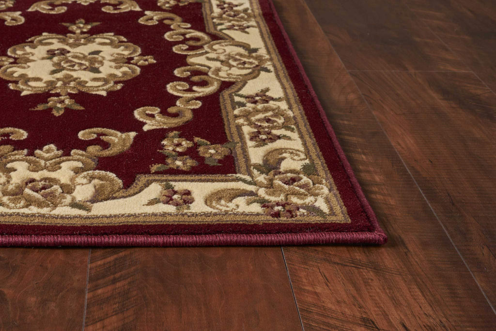 HomeRoots Decor 3'3' x 4'11' Polypropelene Red/Ivory Area Rug