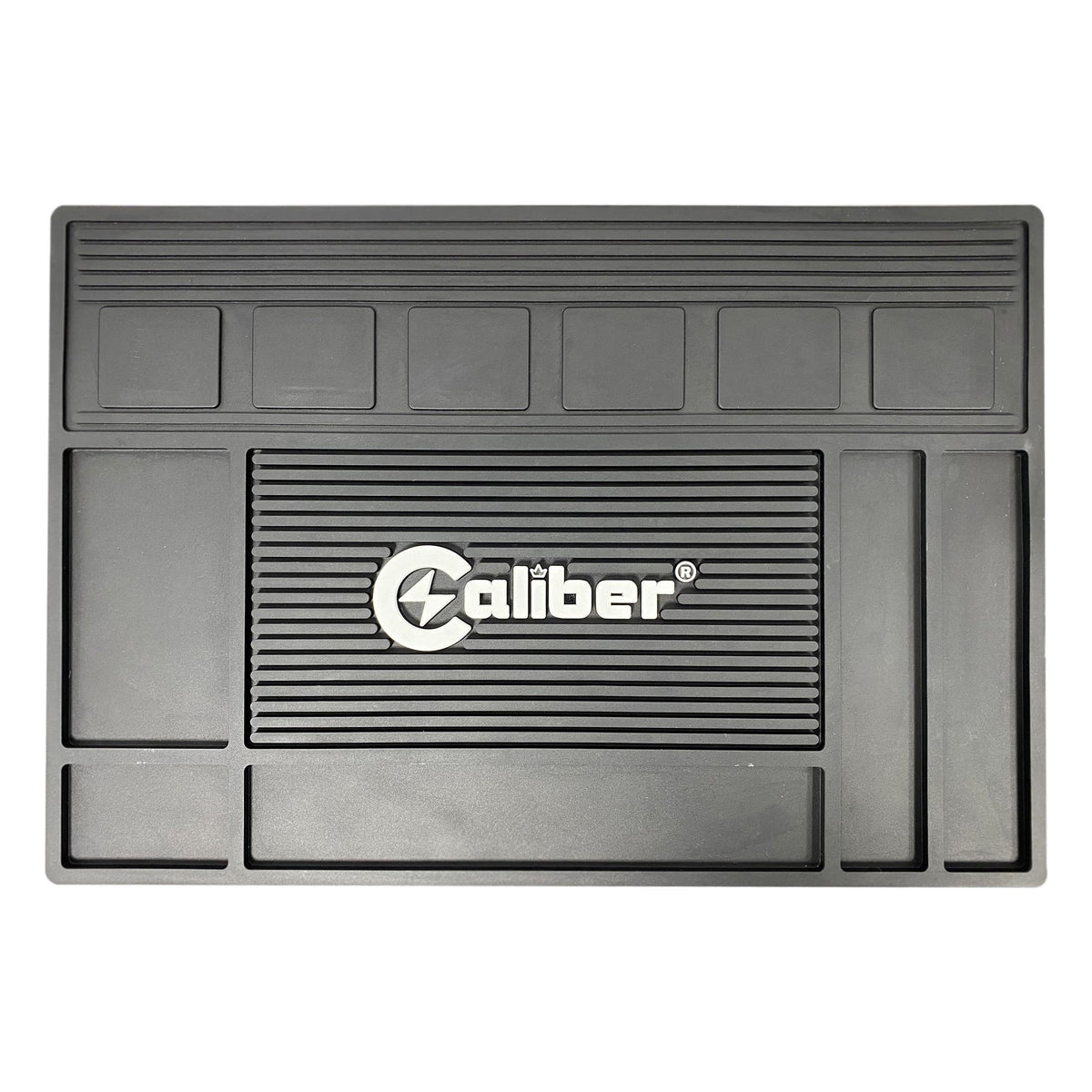Caliber Pro Magnetic Mat - 6 Magnetic Spaces For Clippers - Non-Slip Heat Resistant Surface - Keeps Barber And Beauty Tools Orga