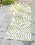 Unique Loom Outdoor Botanical Collection Area Rug - Palm (2 x 8 Runner Green/Ivory)