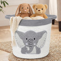 Leinuosen Large Baby Basket for Nursery, Elephant Laundry Storage Basket