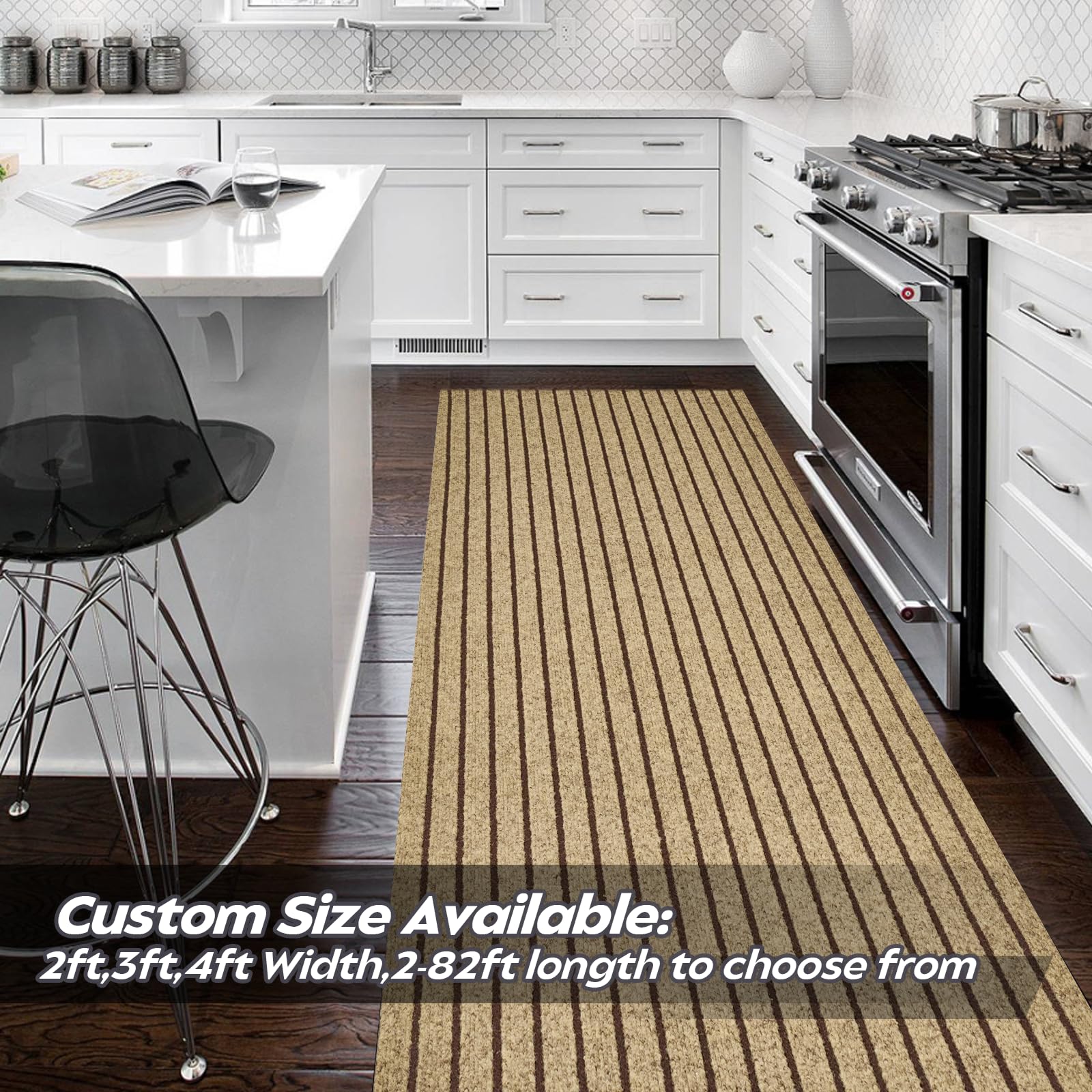 Gotohipi Runner Rug 6X32 Indoor Outdoor Utility Carpet,Area Rugs With Non Slip Rubber Backing For Hallway Kitchen Entryway Balco