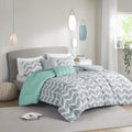 Intelligent Design Cozy Comforter Set Geometric Chevron Print Modern All Season Vibrant Color Bedding Layer, Matching Sham, Deco
