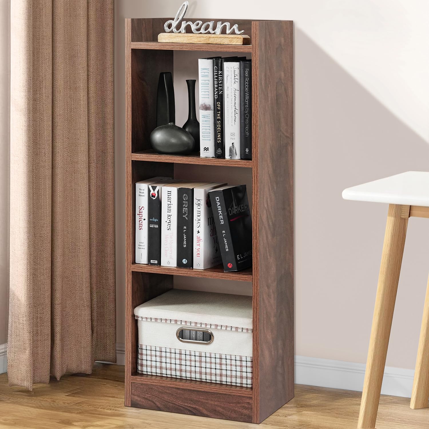 About Space Book Shelf For Home  3 Tier Cube Book Shelves Engineered Wood Open Book Rack For Study Room, Book Organizer Stand F