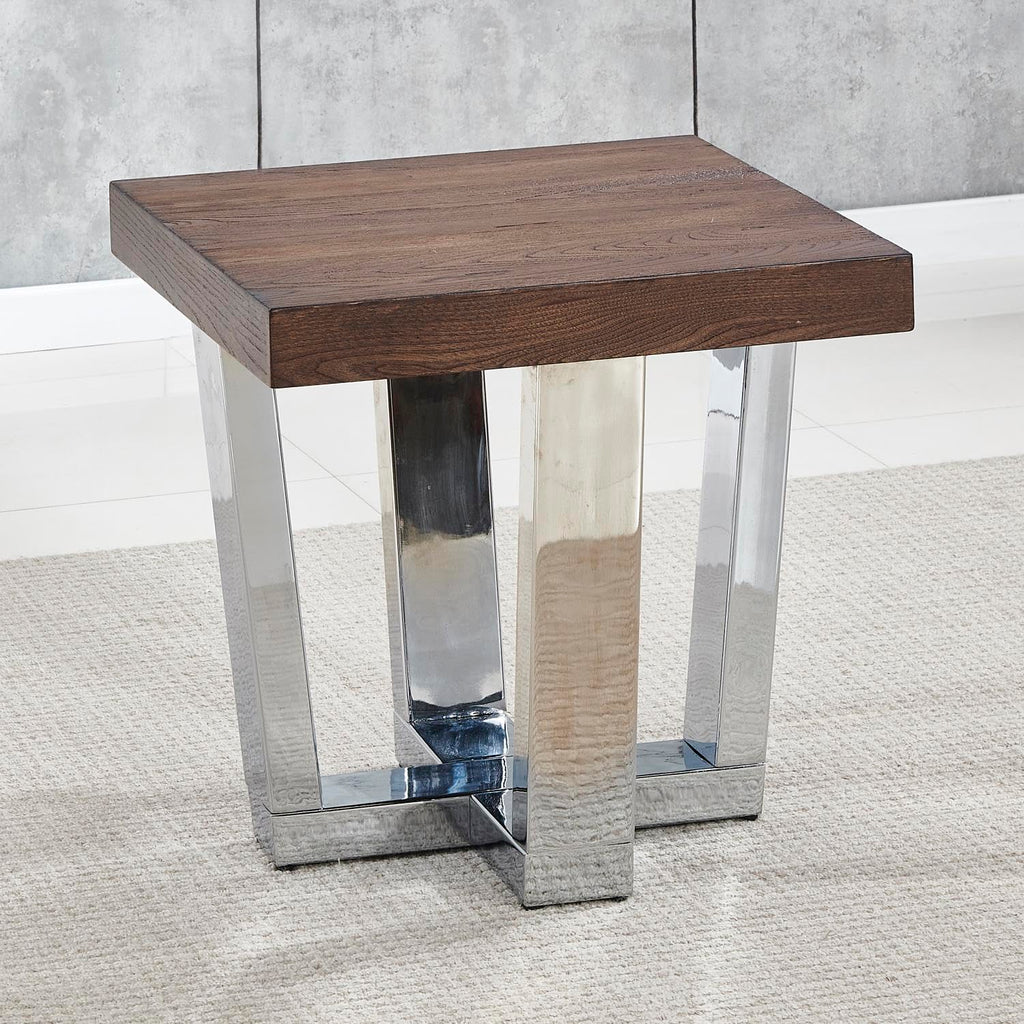 Steve Silver Laredo Chestnut Wood and Chrome 3-Piece Occasional Set