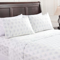 Chanasya Premium Small Damask Printed Victorian Patterned Twin Bed Sheet Set 3-Piece - 1 Flat 1 Fitted Sheet 1 Pillowcase - Ultr