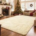 Shag Area Rug for Bedroom 4x6,Ivory Fluffy Area Rugs for Living Room,Soft Fuzzy Rug Non-Shedding Indoor Plush Carpet for Kids Be