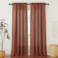 Ryb Home Linen Curtains 95 Inches Long, Airy Breathable Absorbent Curtains & Drapes, Light Filter Half Privacy Protect For Slidi
